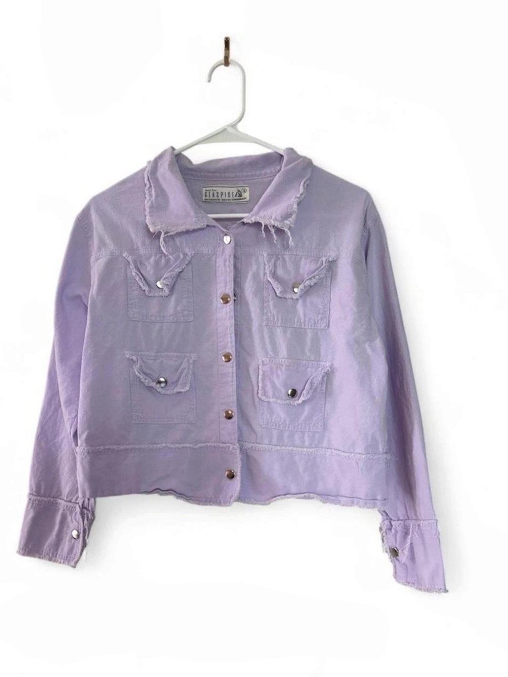 Seaspace Resort Wear Cropped Jacket in Purple Size Small